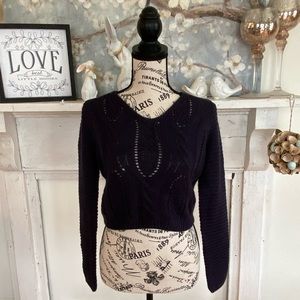 Navy crop sweater